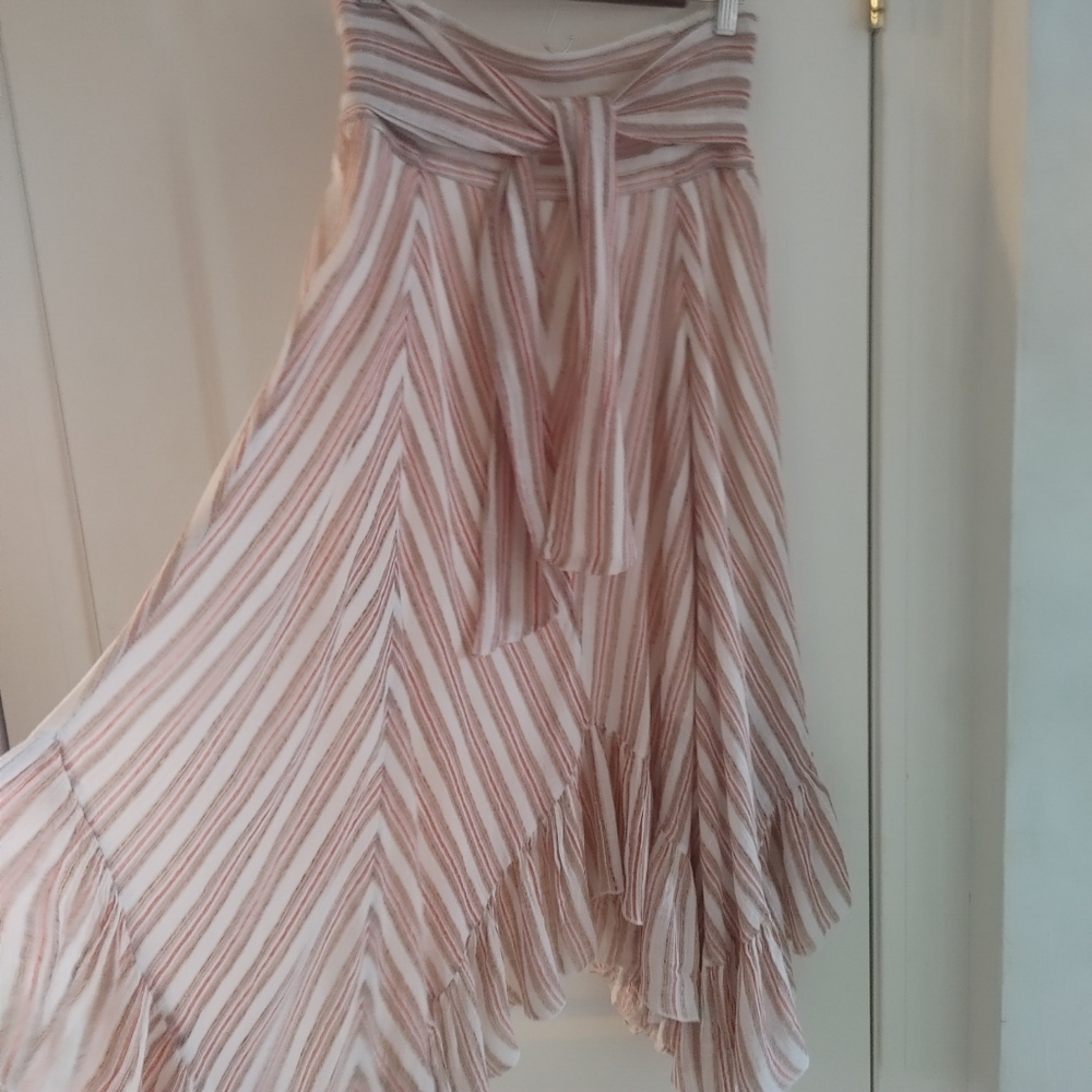 Striped Pink Midi Skirt